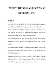 Đề tài Truyền thông giáo dục về sức khỏe sinh sản