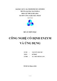 Đồ án Công nghệ cố định enzym và ứng dụng