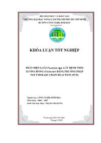 Khóa luận Phát hiện loài fusarium spp. gây bệnh thối xương rồng (cactaceae) bằng phương pháp polymerase chain reaction (pcr)