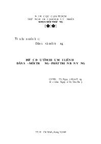 Tiểu luận Bước đầu tìm hiểu mối liên hệ dân số - Môi trường - phát triển bền vững