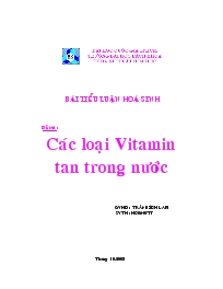 Tiểu luận Các loại vitamin tan trong nước