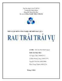 Tiểu luận Rau trái trái vụ