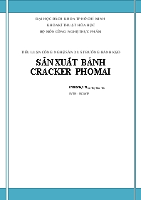 Tiểu luận Sản xuất bánh cracker phomai