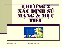 Bài giảng chương 2: Xác định sứ mạng và mục tiêu