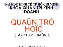 Bài giảng môn học Quản trị học