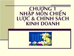 Bài giảng Nhập môn chiến lược và chính sách kinh doanh