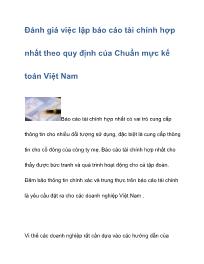 Báo cáo Đánh giá việc lập tài chính hợp nhất theo quy định của chuẩn mực kế toán Việt Nam