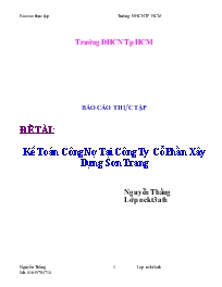 Báo cáo Kế toán công nợ tại công ty cổ phần xây dựng Sơn Trang