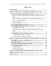 Đề tài Hoàn thiện kiểm soát chất lượng hoạt động Kiểm toán trong kiểm toán Báo cáo  tài chính do công ty TNHH kiểm toán và tư vấn A&C thực hiện