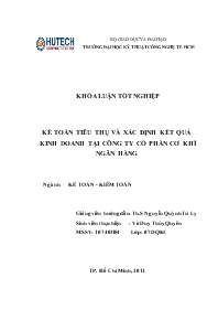 Đề tài Kế toán tiêu thụ và xác định kết quả kinh doanh tại công ty cổ phần cơ khí ngân hàng