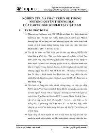 Đề tài Nghiên cứu và phát triển hệ thống nhượng quyền thương mại của cartridge world tại Việt Nam