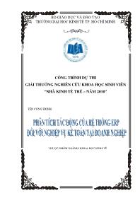 Đề tài Phân tích tác động của hệ thống ERP đối với nghiệp vụ kế toán tại doanh nghiệp