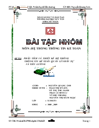 Đề tài Phân tích và thiết kế hệ thống thông tin kế toán quản lí nhân sự và tiền lương