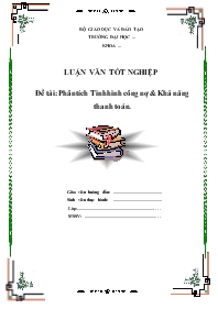Đề tài Tìm hiểu phân tích tình hình công nợ và khả năng thanh toán
