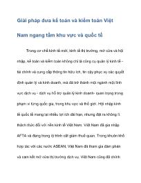 Giải pháp đưa kế toán và kiểm toán Việt Nam ngang tầm khu vực và quốc tế