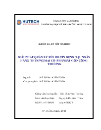 Khóa luận Giải pháp quản lý rủi ro tín dụng tại ngân hàng thương mại cổ phần Sài Gòn Công Thương