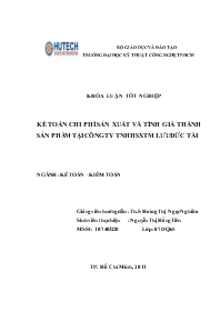 Khóa luận Kế toán chi phí sản xuất và tính giá thành sản phẩm tại công ty TNHH sản xuất thương mại Lưu Đức Tài