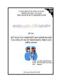 Khóa luận Kế toán xác định kết quả kinh doanh tại công ty xuất nhập khẩu thuỷ sản Kiên Giang