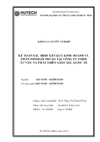 Khóa luận Kế toán xác định kết quả kinh doanh và phân phối lợi nhuận tại công ty TNHH tư vấn và phát triển giáo dục quốc tế
