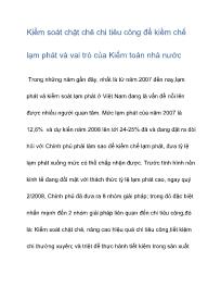 Kiểm soát chặt chẽ chi tiêu công để kiềm chế lạm phát và vai trò của Kiểm toán nhà nước