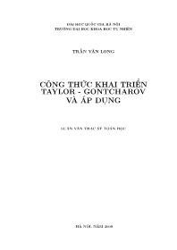 Luận văn Công thức khai triển taylor - Gontcharov và áp dụng