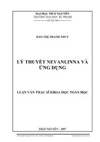 Luận văn Lý thuyết nevanlinna và ứng dụng - Đào Thị Thanh Thủy