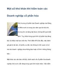 Một số khó khăn khi kiểm toán các Doanh nghiệp cổ phần hóa