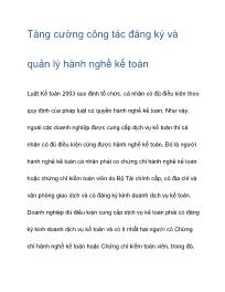 Tăng cường công tác đăng ký và quản lý hành nghề kế toán