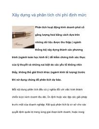 Xây dựng và phân tích chi phí định mức