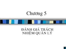 Bài giảng chương 5: Đánh giá trách nhiệm quản lý