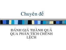Bài giảng Đánh giá thành quả qua phân tích chênh lệch