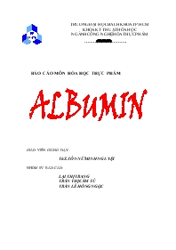Báo cáo Nghiên cứu về albumin