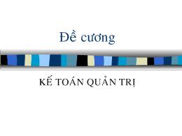 Đề cương về Kế toán quản trị