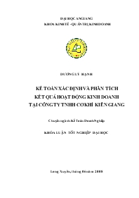 Khóa luận Kế toán xác định và phân tích kết quả hoạt động kinh doanh tại công ty TNHH cơ khí Kiên Giang