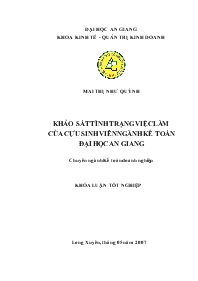 Khóa luận Khảo sát tình trạng việc làm của cựu sinh viên ngành kế toán đại học An Giang