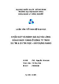 Đề tài Khảo sát và đánh giá sự hài lòng của khách hàng ở công ty TNHH sản xuất thương mại và dịch vụ tin học - Xây dựng nano