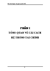 Đề tài Tình hình tổng quan về cải cách hệ thống tài chính