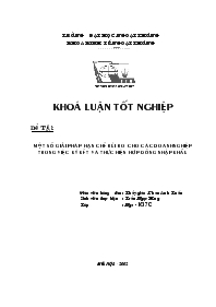 Khóa luận Một số giải pháp hạn chế rủi ro cho các doanh nghiệp trong việc ký kết và thực hiện hợp đồng nhập khẩu