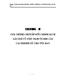 Quá trình chuyển đổi chính sách lãi suất ở Việt Nam từ khi cải cách kinh tế cho tới nay