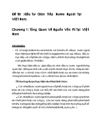Đề tài Đầu tư gián tiếp nước ngoài tại Việt Nam