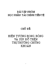 Đề tài Hiện tượng bong bóng và sụp đổ trên thị trường chứng khoán