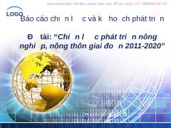 Đề tài Tìm hiểu chiến lược phát triển nông nghiệp, nông thôn giai đoạn 2011-2020