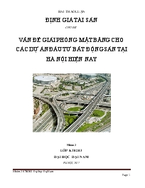 Đề tài Vấn đề giải phóng mặt bằng cho các dự án đầu tư bất động sản tại Hà Nội hiện nay
