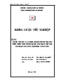 Đề tài Vấn đề thu hút và sử dụng nguồn vốn hỗ trợ phát triển chính thức trong ngành giáo dục ở Việt Nam giai đoạn 1993-2002-thực trạng và giải pháp