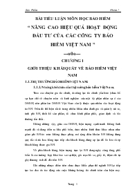 Tiểu luận Nâng cao hiệu quả hoạt động đầu tư của các công ty bảo hiểm Việt Nam
