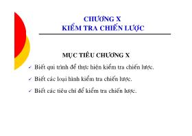 Bài giảng Kiểm tra chiến lược