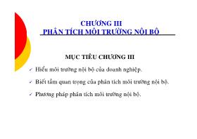 Bài giảng Phân tích môi trường nội bộ