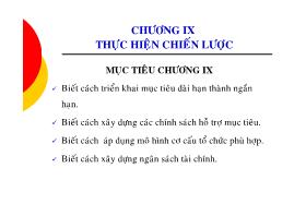 Bài giảng Thực hiện chiến lược