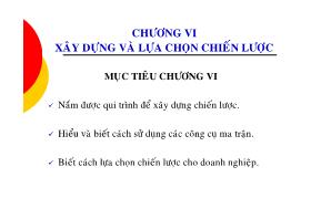 Bài giảng Xây dựng và lựa chọn chiến lược