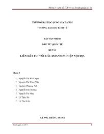 Đề tài Liên kết FDI với các doanh nghiệp nội địa